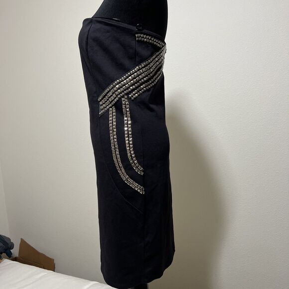 Vgt Guess Y2K Studded Strapless BodyCon Dress 10 Punk Sexy Vamp Mini - Picture 4 of 14